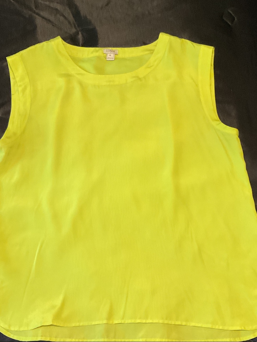 J. CREW Lime Yellow Sleeveless Silk Shell Top